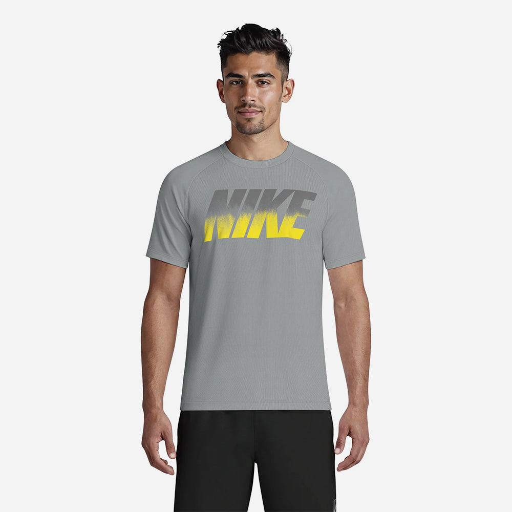 Áo Bơi Chống Nắng Nam Nike Swim Hydroguard Short Sleeve - Xám - Supersports Vietnam
