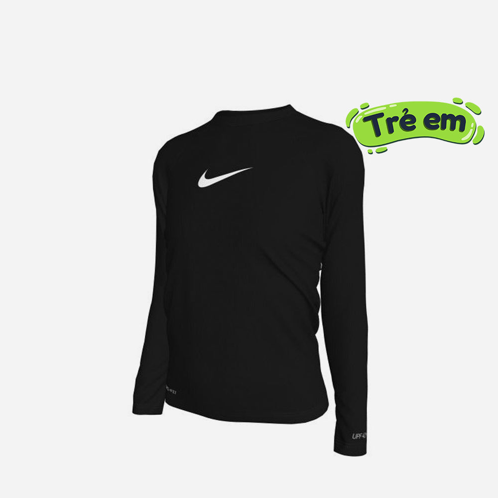 Áo Bơi Chống Nắng Bé Gái Nike Swim Long Sleeve Hydroguard - Đen - Supersports Vietnam