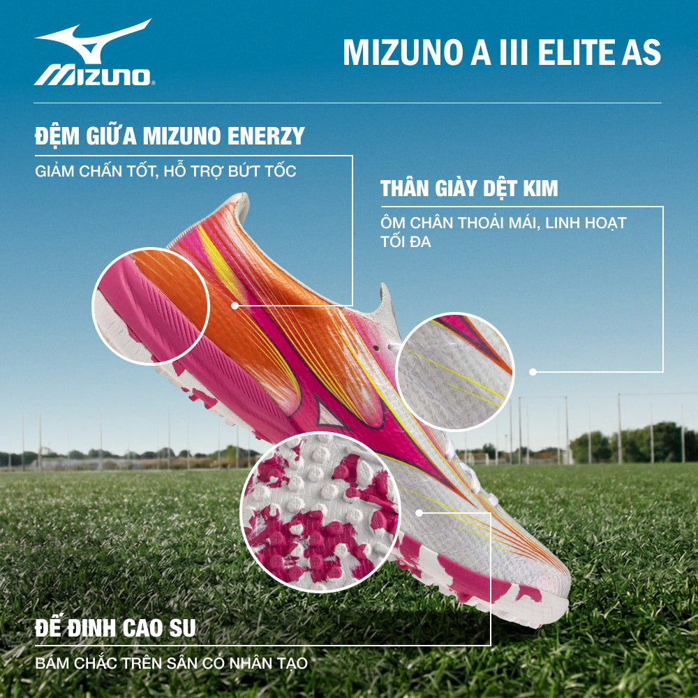 Giày Đá Bóng Sân Cỏ Nhân Tạo Nam Mizuno α Iii Elite As - Đỏ - Supersports Vietnam