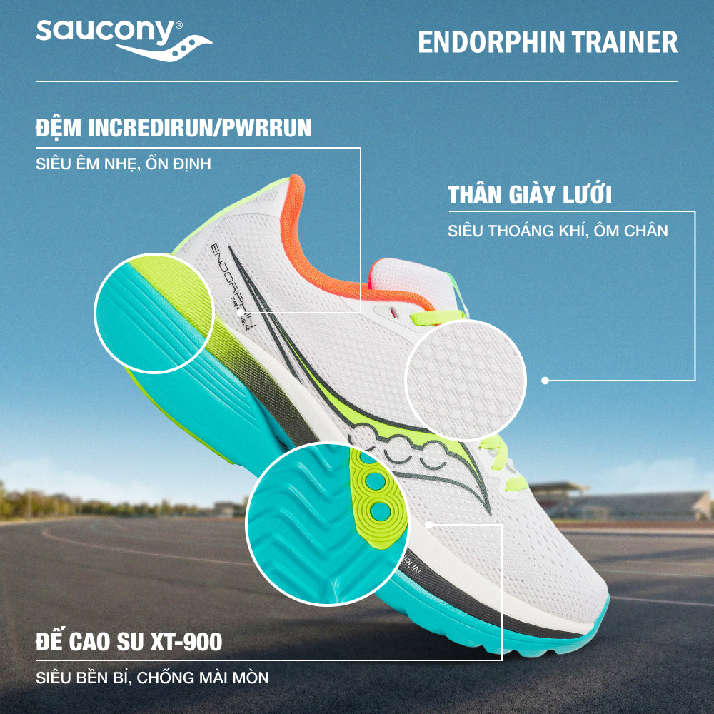 Giày Chạy Bộ Nữ Saucony Endorphin Trainer - Trắng - Supersports Vietnam