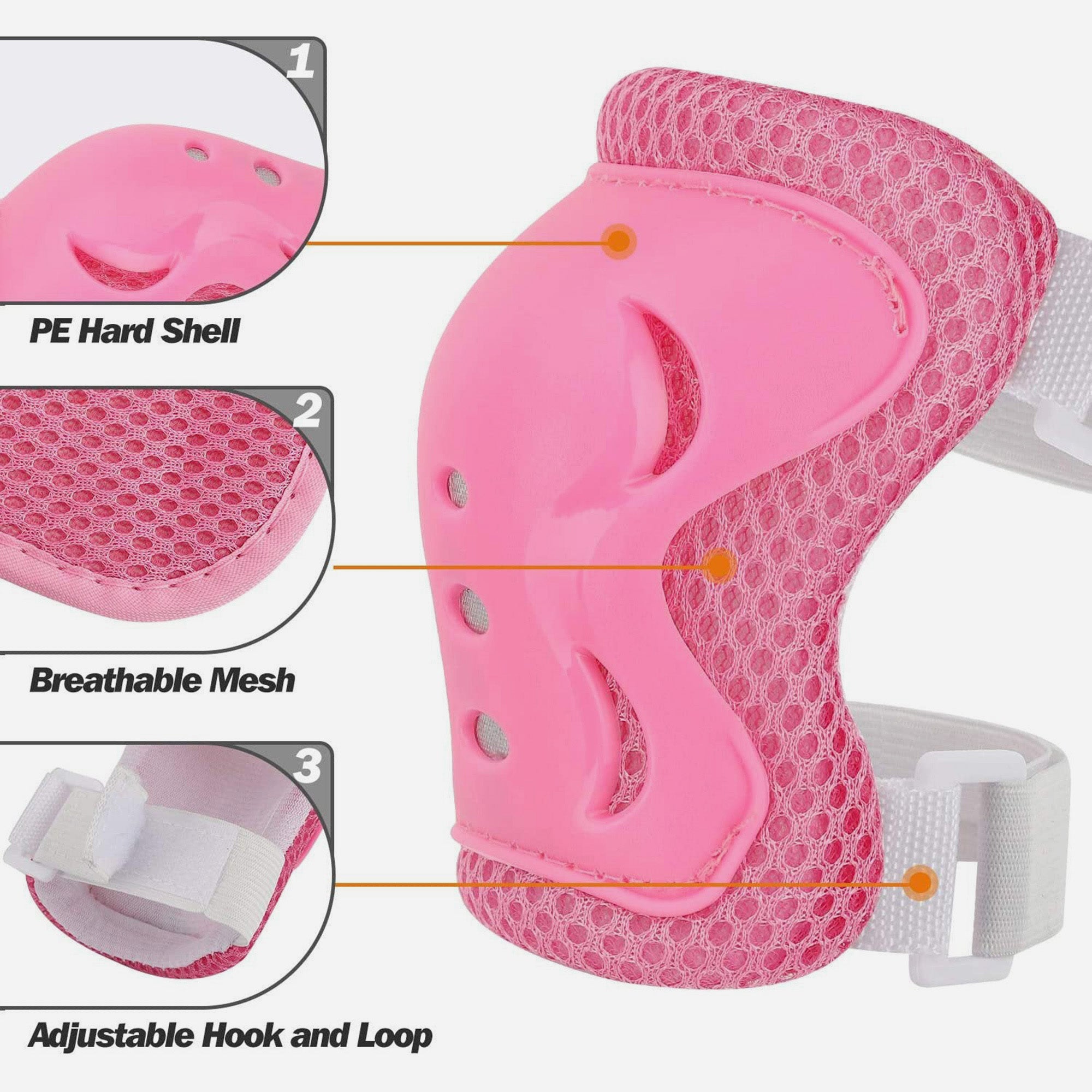 Bộ Miếng Đệm Bảo Vệ Spartan Knee & Elbow Pads And Wrist Protective Set - Hồng - Supersports Vietnam
