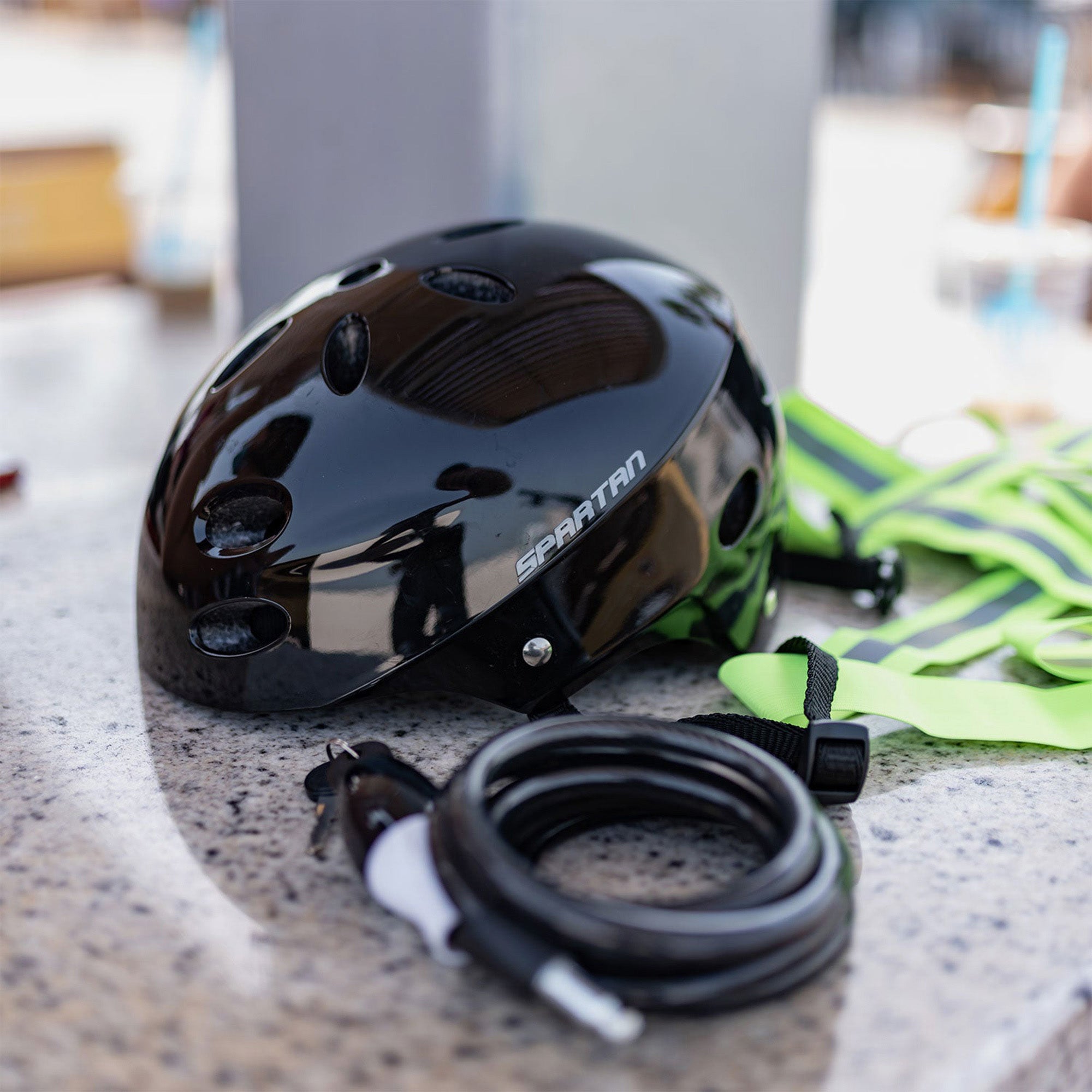 Mũ Bảo Hiểm Spartan Black Glossy Helmet - Đen - Supersports Vietnam