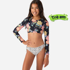 Girls' O'Neill Kali Floral Crop Bikini Set - Multicolor