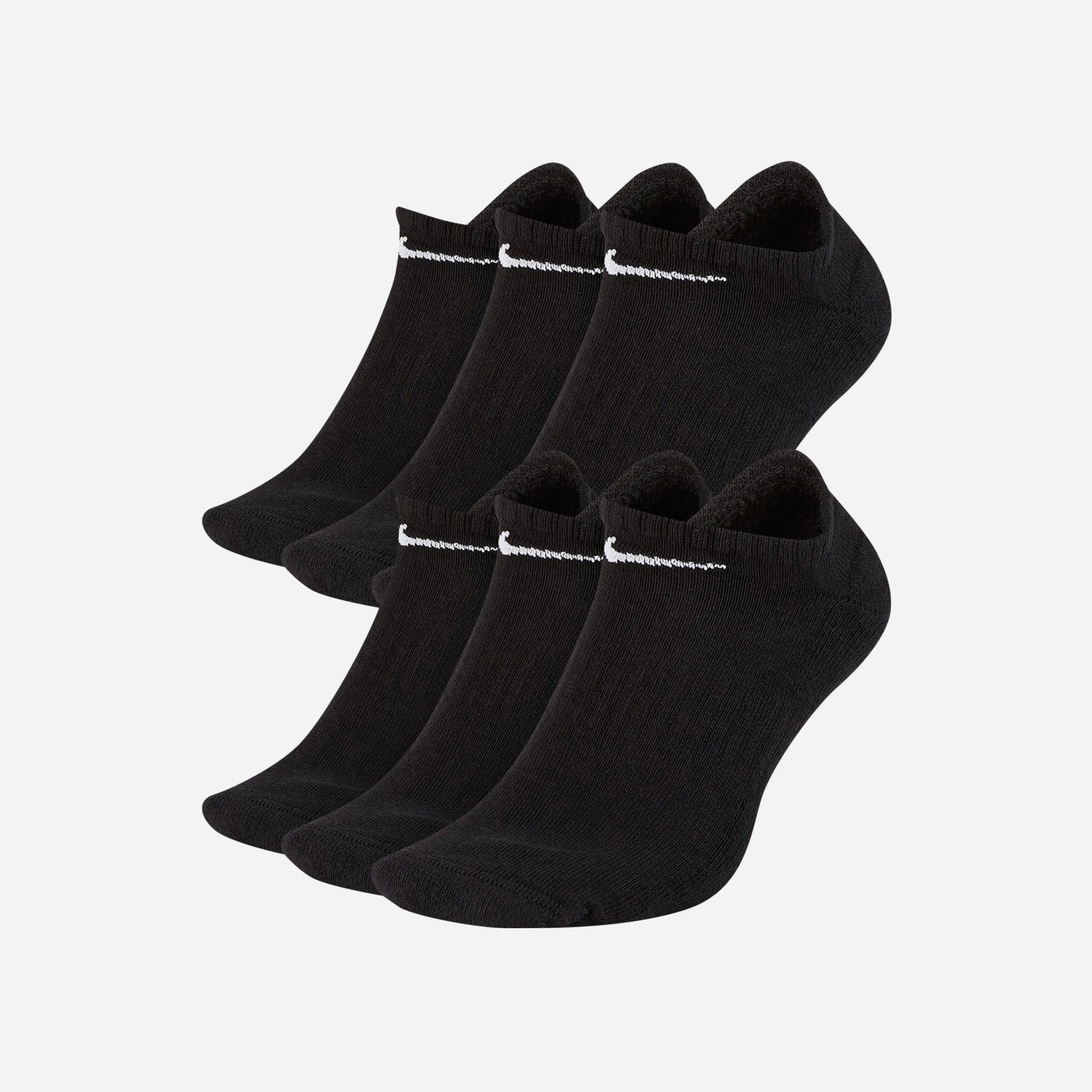 Vớ Thể Thao Nike Everyday Cushioned Training No-Show (3 Đôi) - Đen - Supersports Vietnam