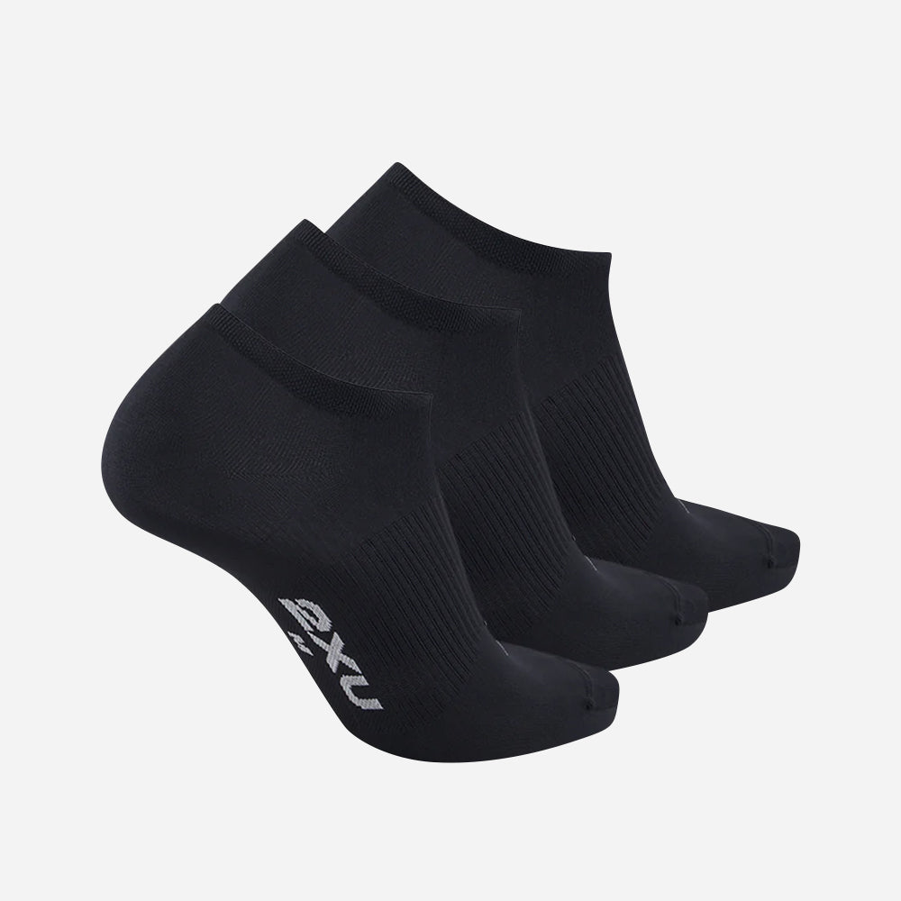 Vớ Thể Thao 2XU Invisible 3 Pack - Đen - Supersports Vietnam