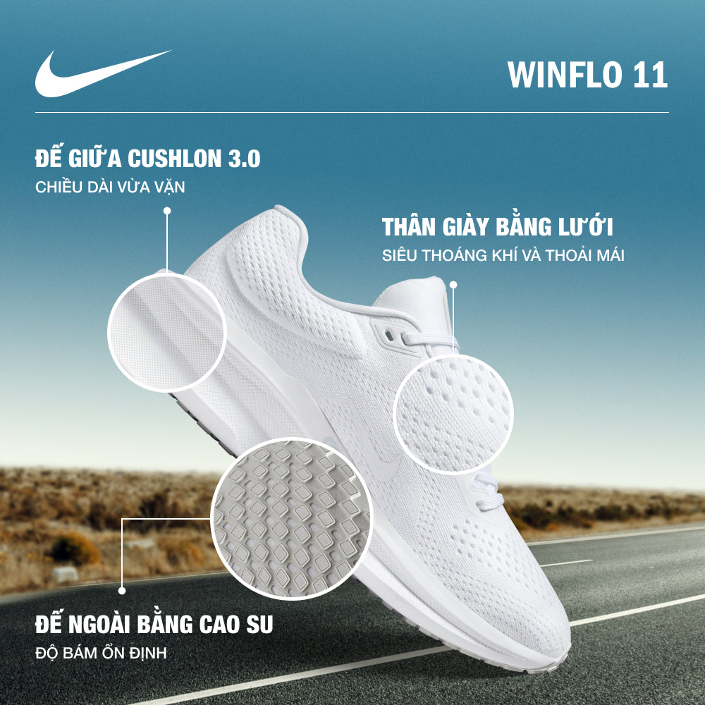 Giày Chạy Bộ Nữ Nike Winflo 11 - Trắng - Supersports Vietnam