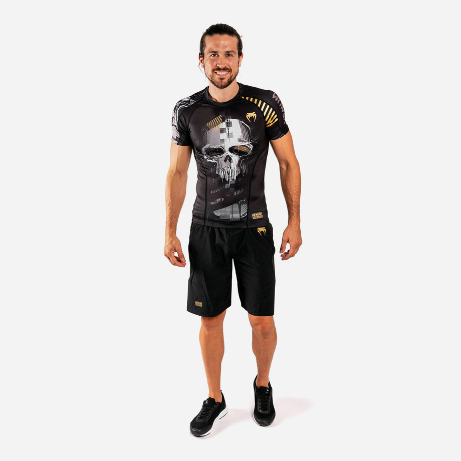 Supersports Vietnam Official, Men's Venum Skull Short Sleeves Rashguards  - Black T-Shirt