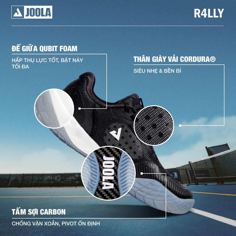 Giày Pickleball Nữ JOOLA R4Lly - Đen - Supersports Vietnam