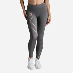 Women's 2XU Light Speed Mid-Rise Compression Tights - Gray