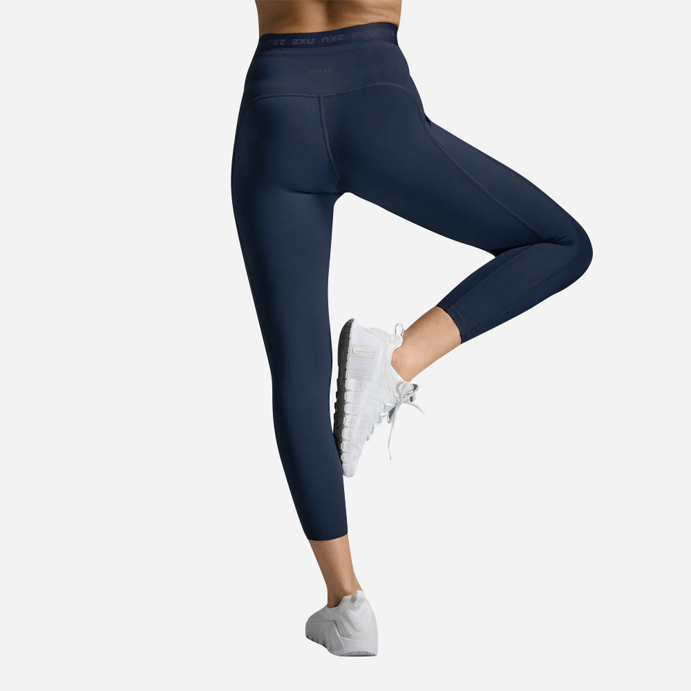 Quần Bó Thể Thao Nữ 2XU Form Stash Hi-Rise Compression 7/8 - Xanh Navy - Supersports Vietnam