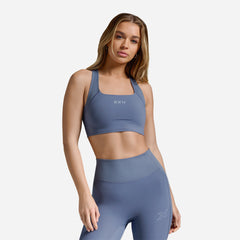 Women's 2XU Ribbed Longline Light-Support Bra - Blue