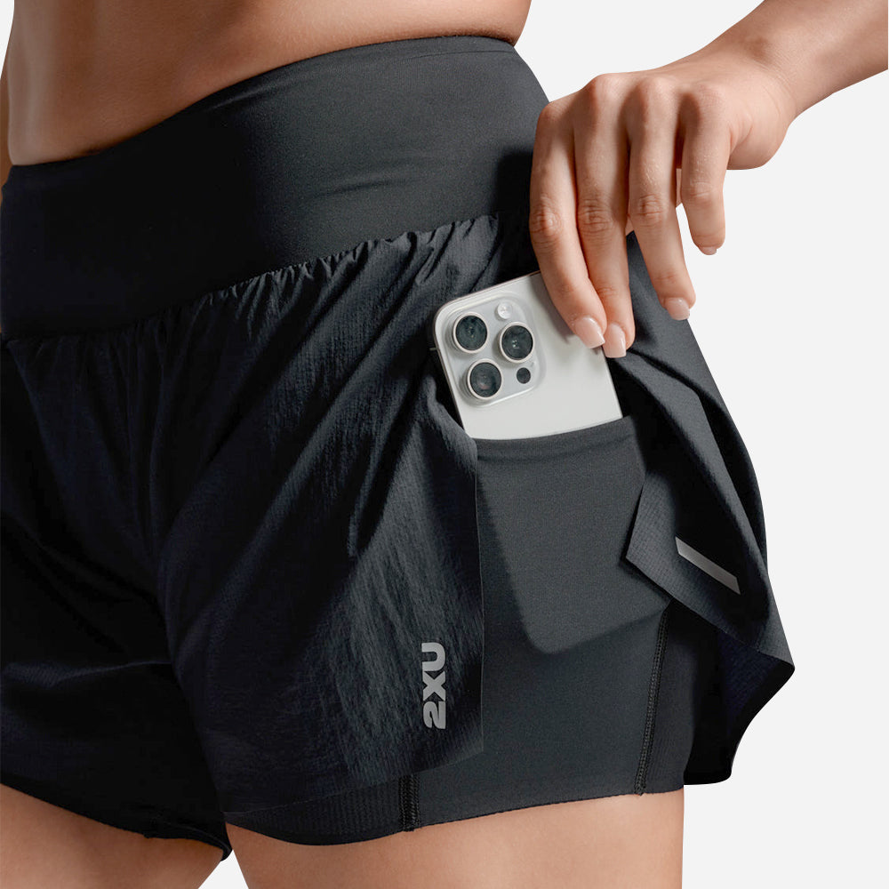 Quần Ngắn Thể Thao Nữ 2XU Aero Hi-Rise2-In-1 3 Inch - Đen - Supersports Vietnam