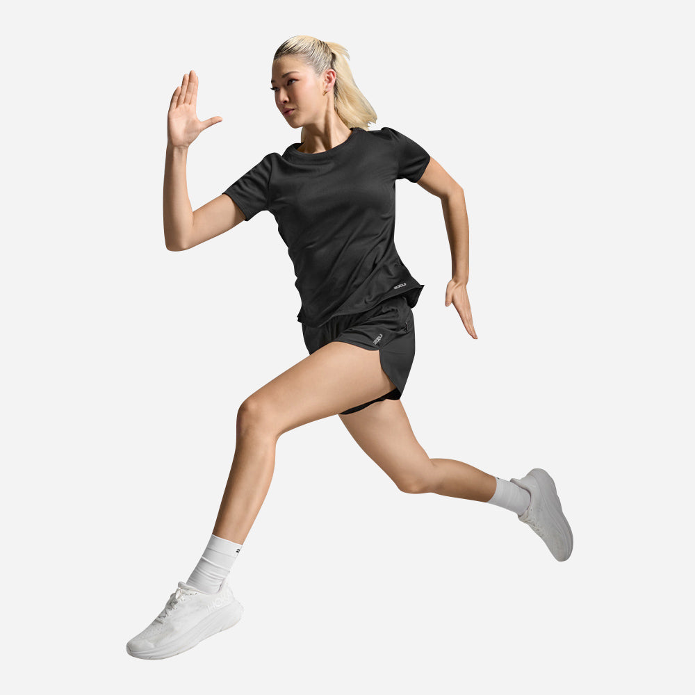 Áo Thun Nữ 2XU Aero Mesh - Đen - Supersports Vietnam