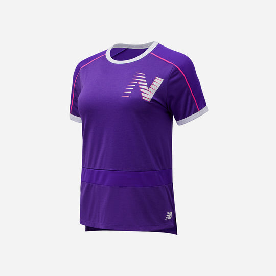 Women's New Balance Printed Fast Flight T-Shirt - Purple