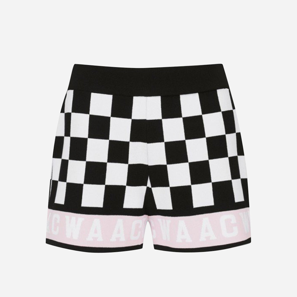 Quần Ngắn Golf Nữ Waac Checker Knit - Đen - Supersports Vietnam