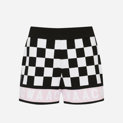 Quần Ngắn Golf Nữ Waac Checker Knit - Đen - Supersports Vietnam