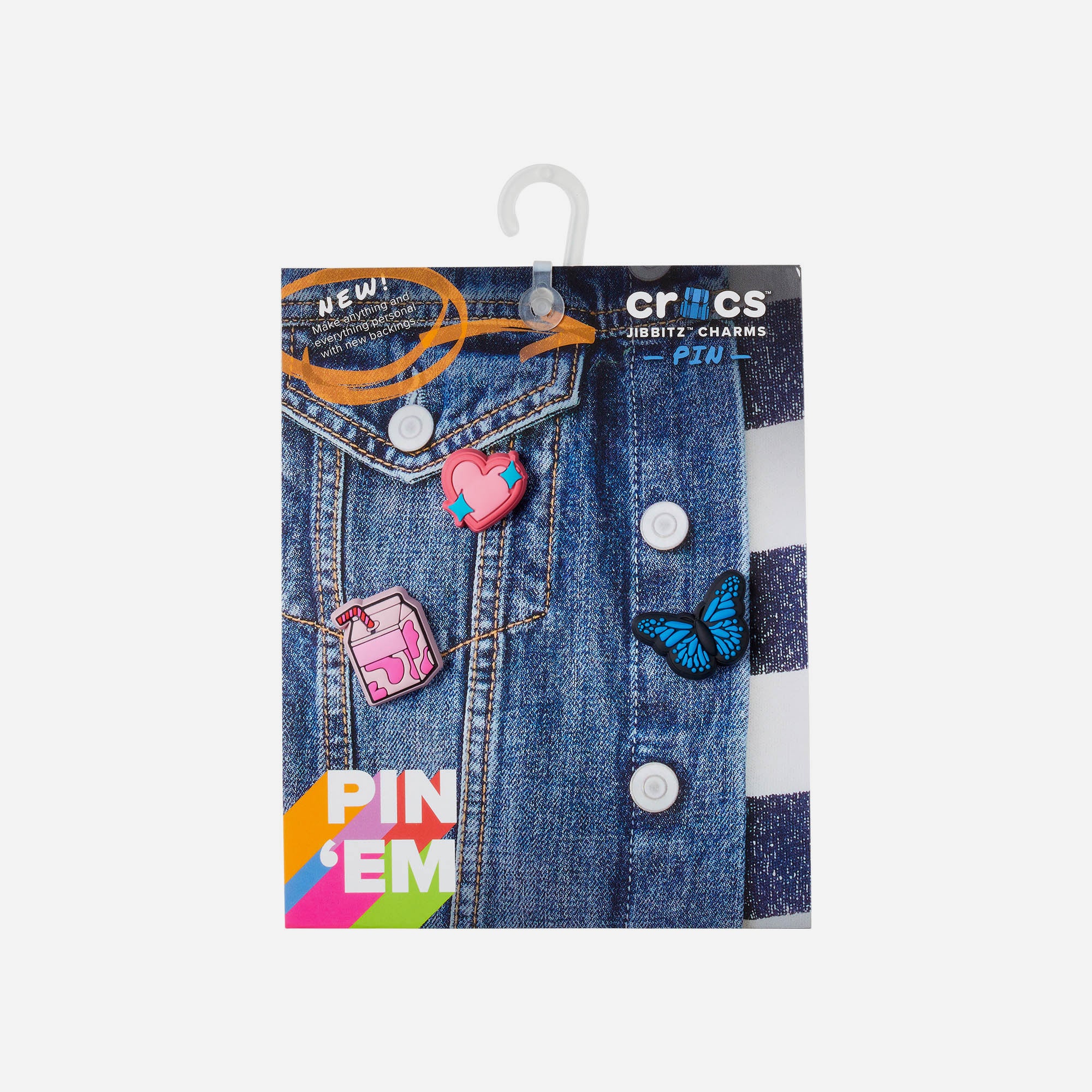 Jibbitz™ Charms Pink and Blue Pin Backer - Supersports Vietnam