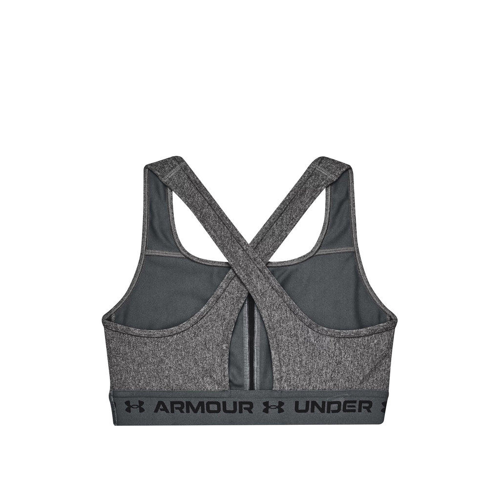Under Armour Cross-Back Mid Pocket Bra Black/Black/White SM (US 4-6) at   Women's Clothing store