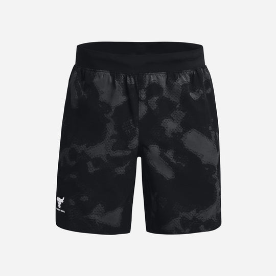 Men's Under Armour Project Rock Woven Printed Shorts - Black