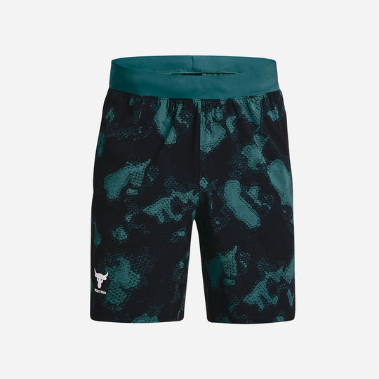 Men's Under Armour Project Rock Woven Printed Shorts - Black