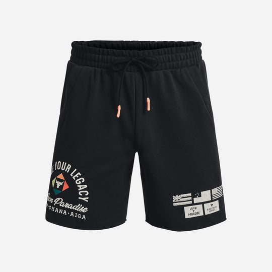 Men's Under Armour Project Rock Heavyweight Terry Shorts - Black
