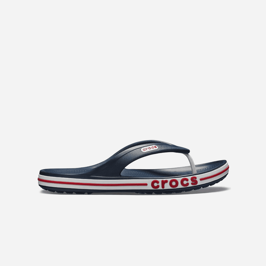 Navy croc hot sale flip flops