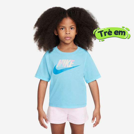 Girls' Nike Digi Dye Futura T-Shirt - Blue