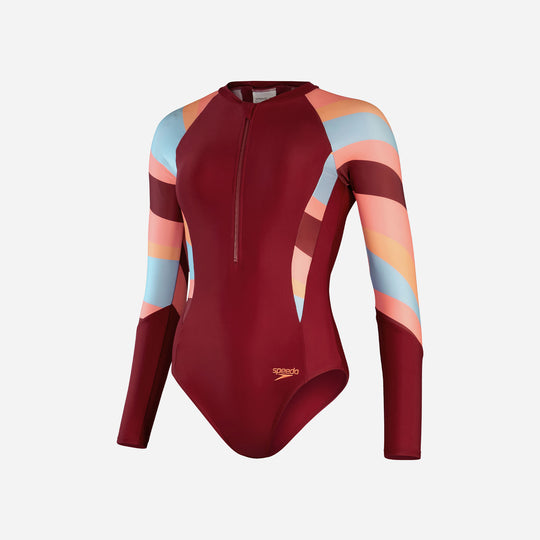 Women's Speedo Long Sleeve Swimsuit - Red