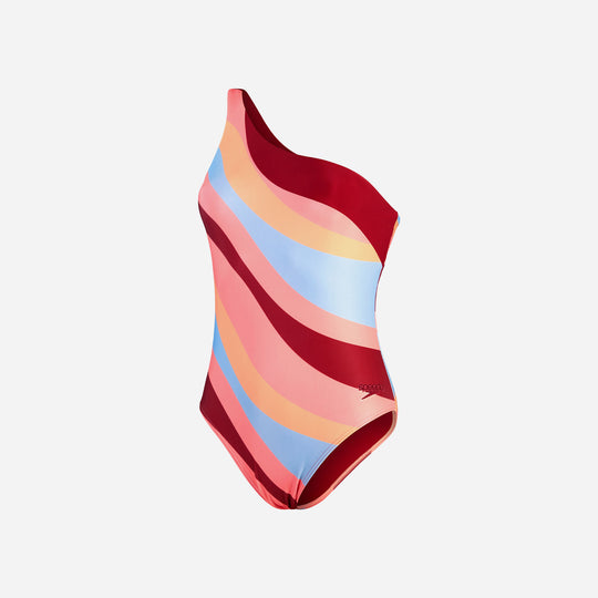 Women's Speedo Printed Asymmetric Swimsuit - Orange
