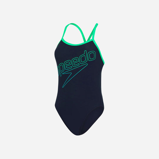 Women's Speedo Hyperboom Turnback Swimsuit - Navy