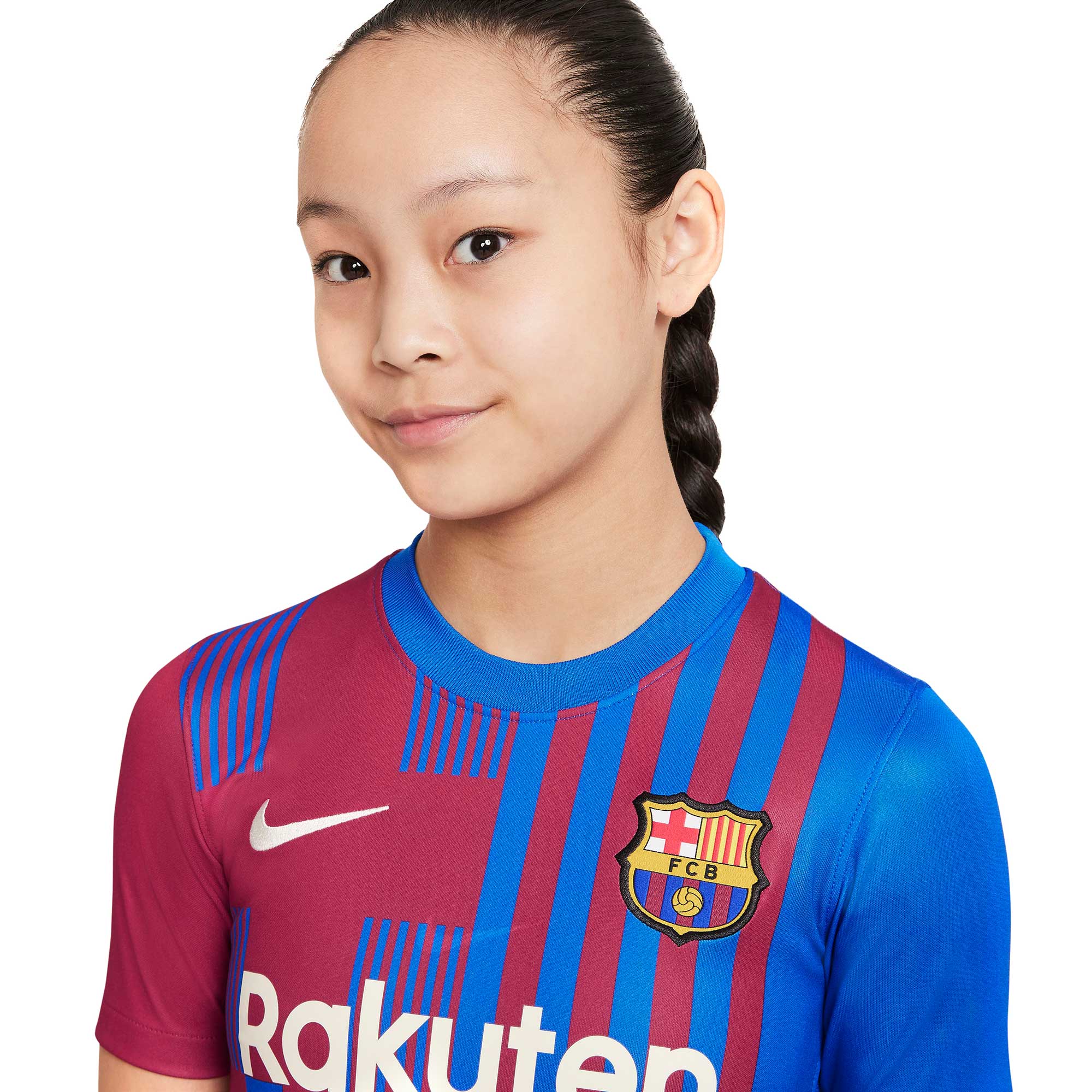 Áo Tay Ngắn Thể Thao Trẻ Em Nike Fc Barcelona 2021/22 Stadium Home - Supersports Vietnam
