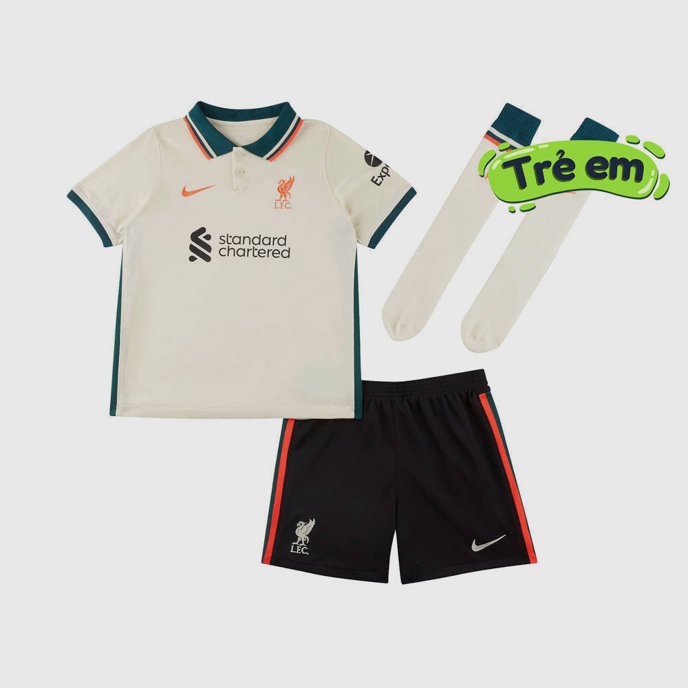 Bộ Áo Quần Thể Thao Trẻ Em Nike Liverpool F.C. 2021/22 Away - Supersports Vietnam