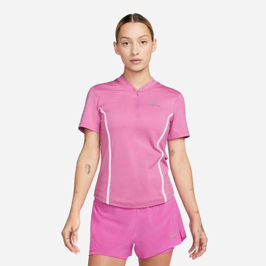 Women's Nike Air Dri-Fit 1/4-Zip Running T-Shirt - Pink