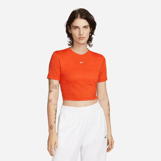 Women's Nike Tee Essntl Slim Crp L T-Shirt - Orange