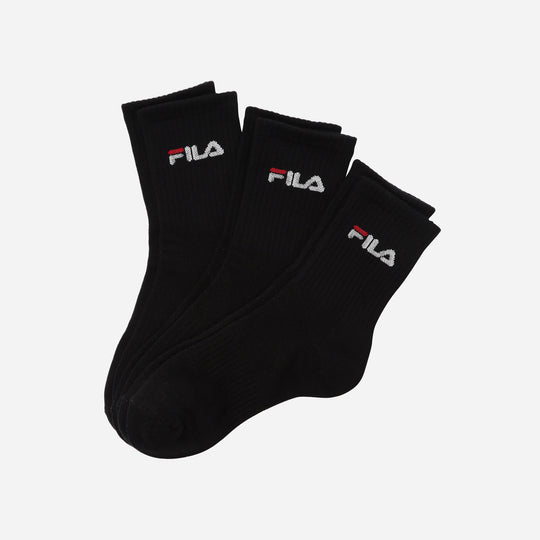 Fila Plain (3 Packs) Socks - Black