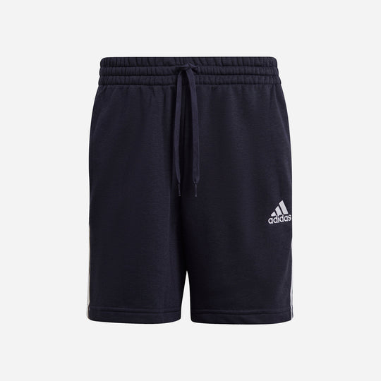 Men's Adidas Essentials French Terry 3-Stripes Shorts - Black