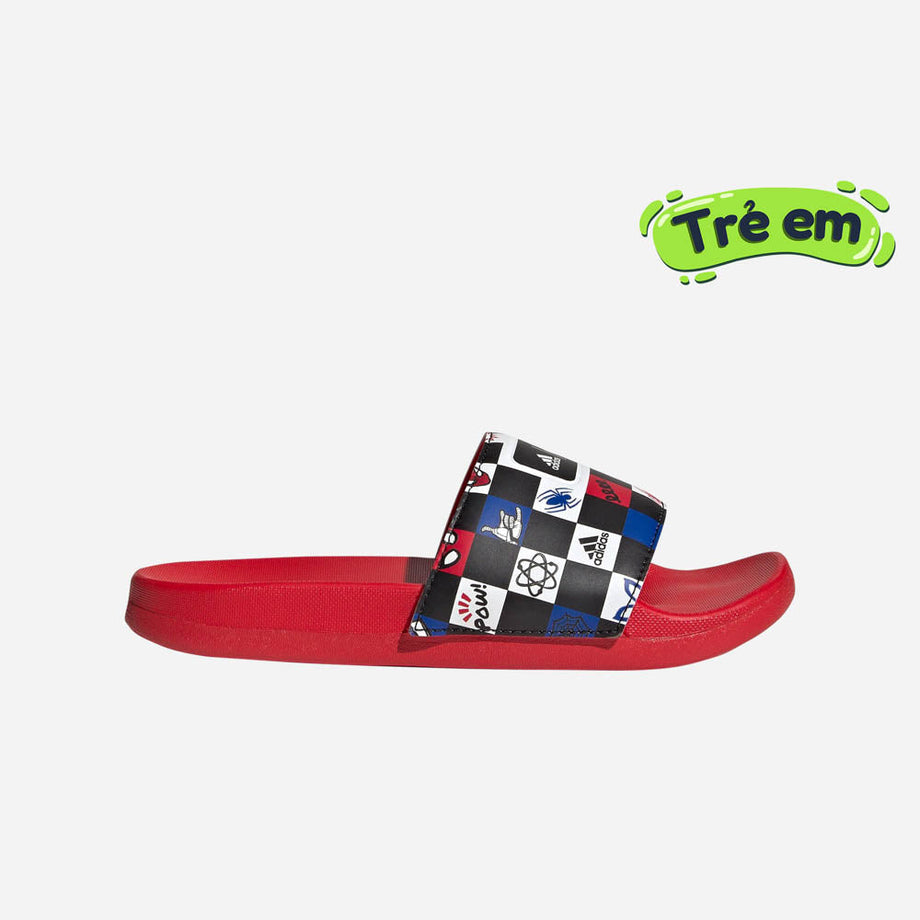 Adidas x Disney Adilette Comfort Spider-Man Slides - Kids - Core Black / Cloud White / Better Scarlet Red - 5